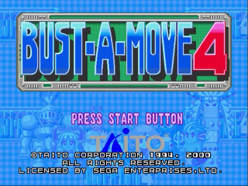 Bust-A-Move 4 title screen for Sega Dreamcast